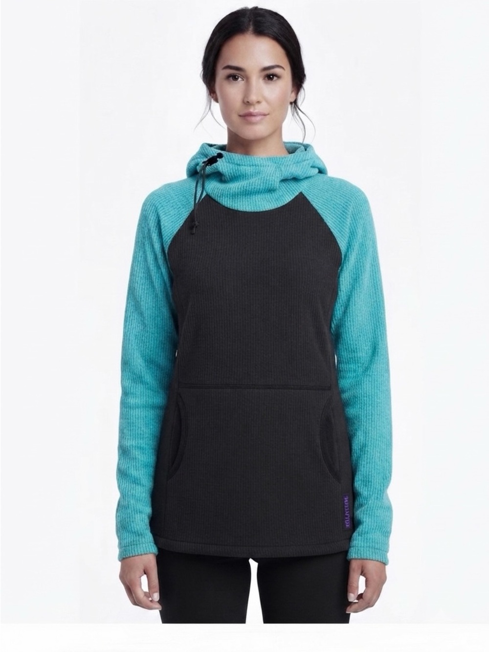 NWT Melanzana Women’s L Micro Grid Hoodie V2 Coal Turquoise 2026 JUST RELEASED